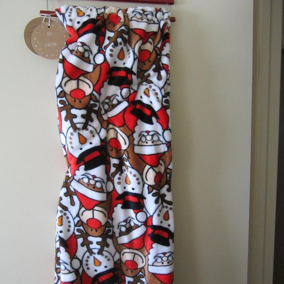 Santa Clause Reindeer Snowman Christmas Throw Blanket 50" X 70" Inches - Picture 4 of 4